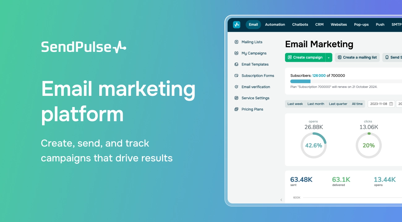 SendPulse Plattform für E-Mail-Marketing
